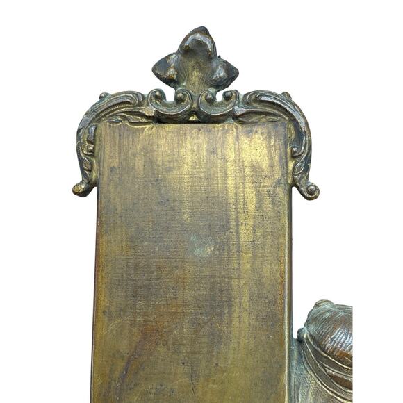 Antique 20th Century Bronze Detailed Maiden Tintype Picture Ornate Table Frame - Picture 14 of 15